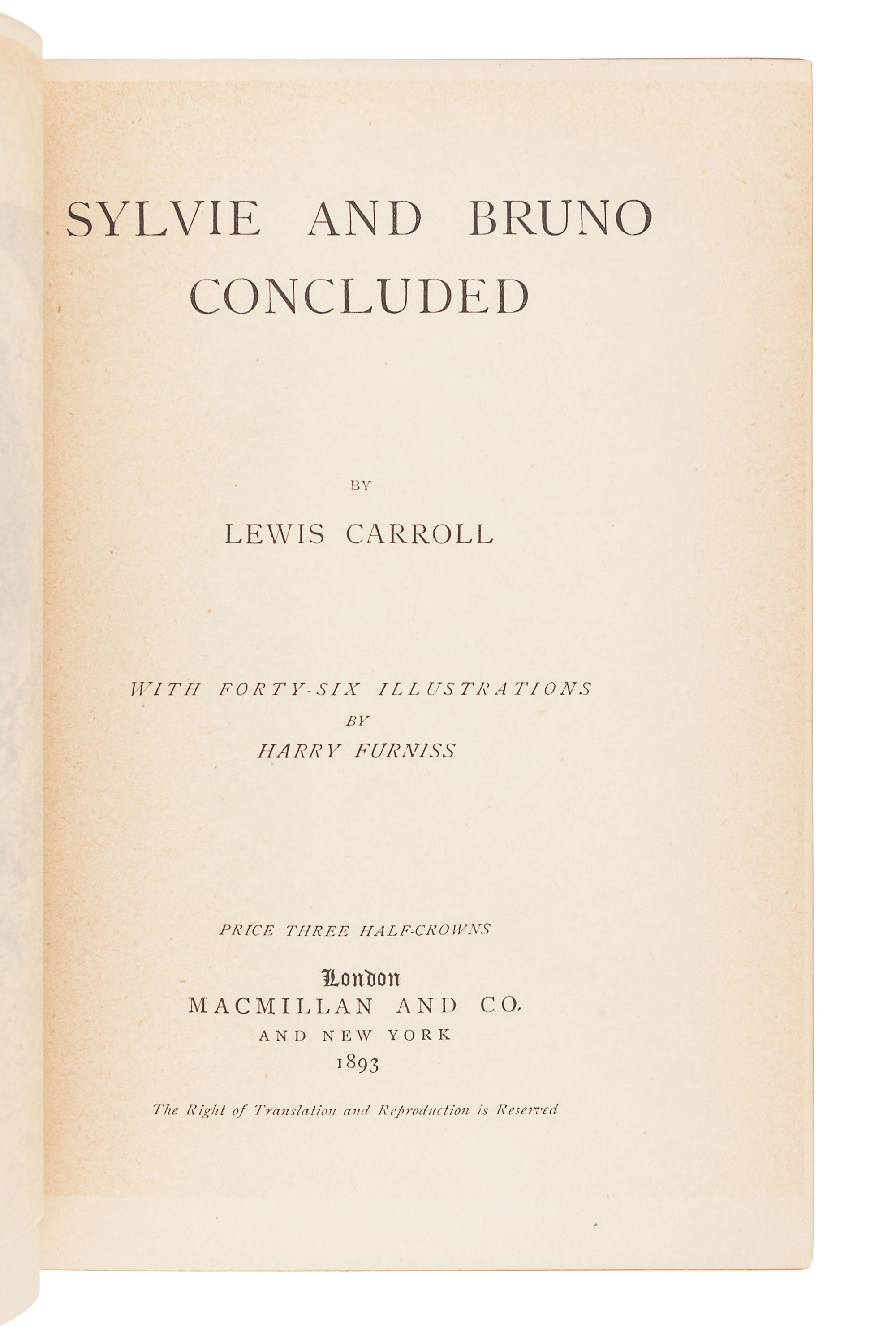 DODGSON, Charles Lutwidge ("Lewis Carroll") (1832-1898). Sylvie and Bruno. London: Macmillan and Co., 1889.