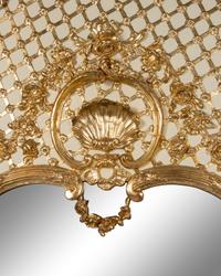A Pair of French Painted and Parcel Gilt Trumeau Mirrors
