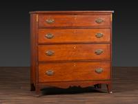 A Federal Bookend, Vine and Leaf Inlaid Cherrywood Chest of Drawers
