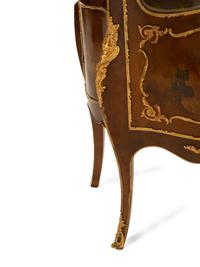 A Louis XV Style Gilt Bronze Mounted Vernis Martin Decorated Vitrine Cabinet