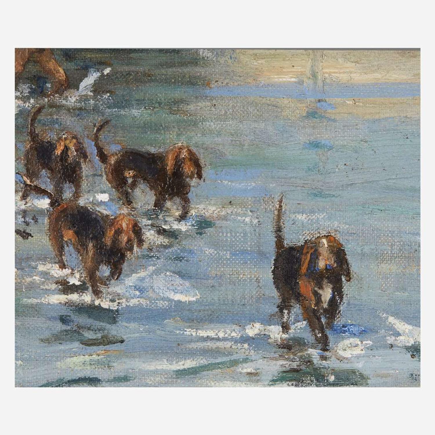 Charles Morris Young (American, 1869–1964) Mr. Jefford's Hounds Crossing the Octoraro (Andrew's Bridge)