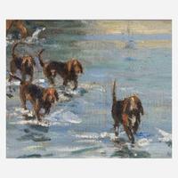 Charles Morris Young (American, 1869–1964) Mr. Jefford's Hounds Crossing the Octoraro (Andrew's Bridge)