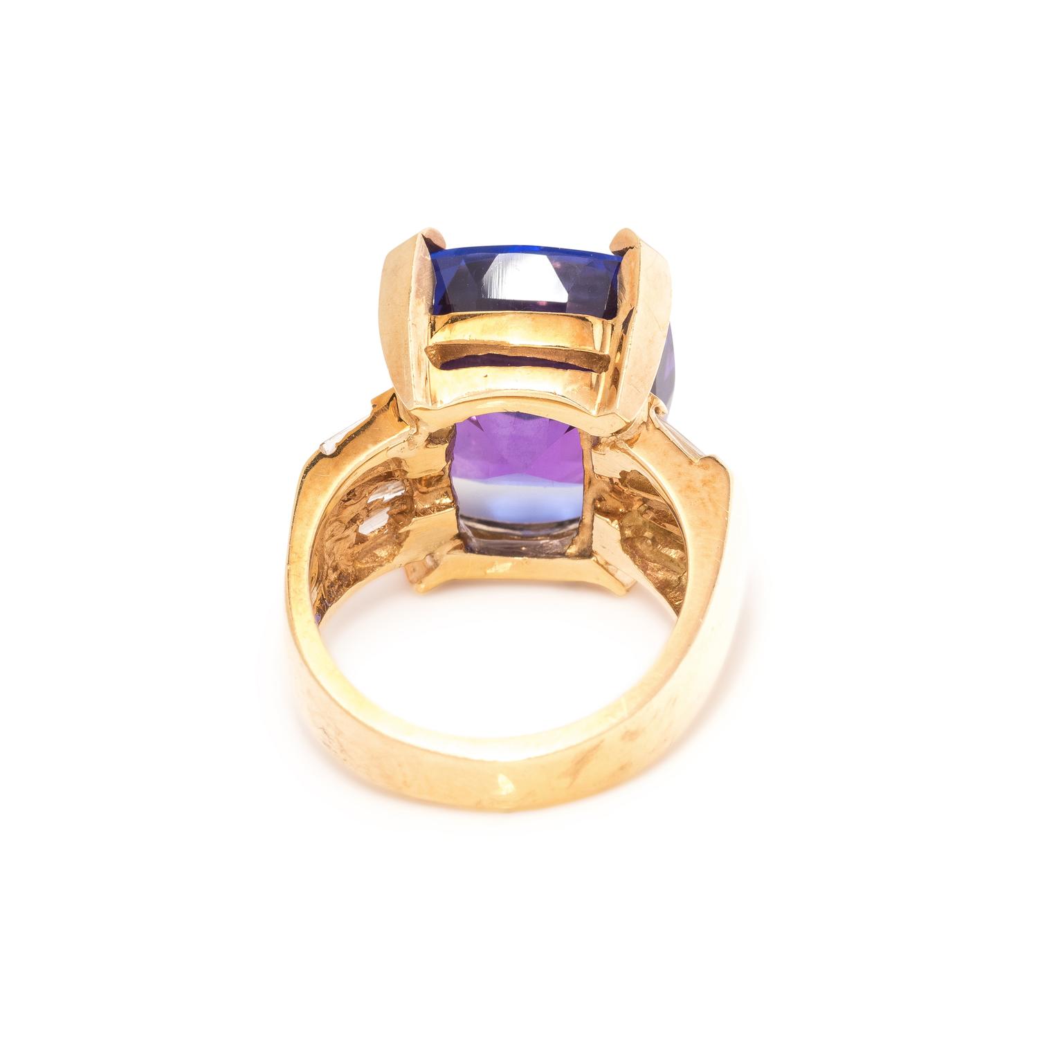 TANZANITE AND DIAMOND RING