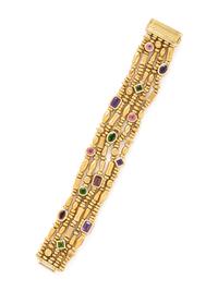 SEIDEN GANG, YELLOW GOLD AND MULTI GEM BRACELET