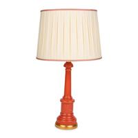 A French Orange-Painted Glass and Gilt Bronze Lamp