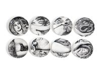 Set of Eight Eve Coasters Fornasetti Milano, Italy