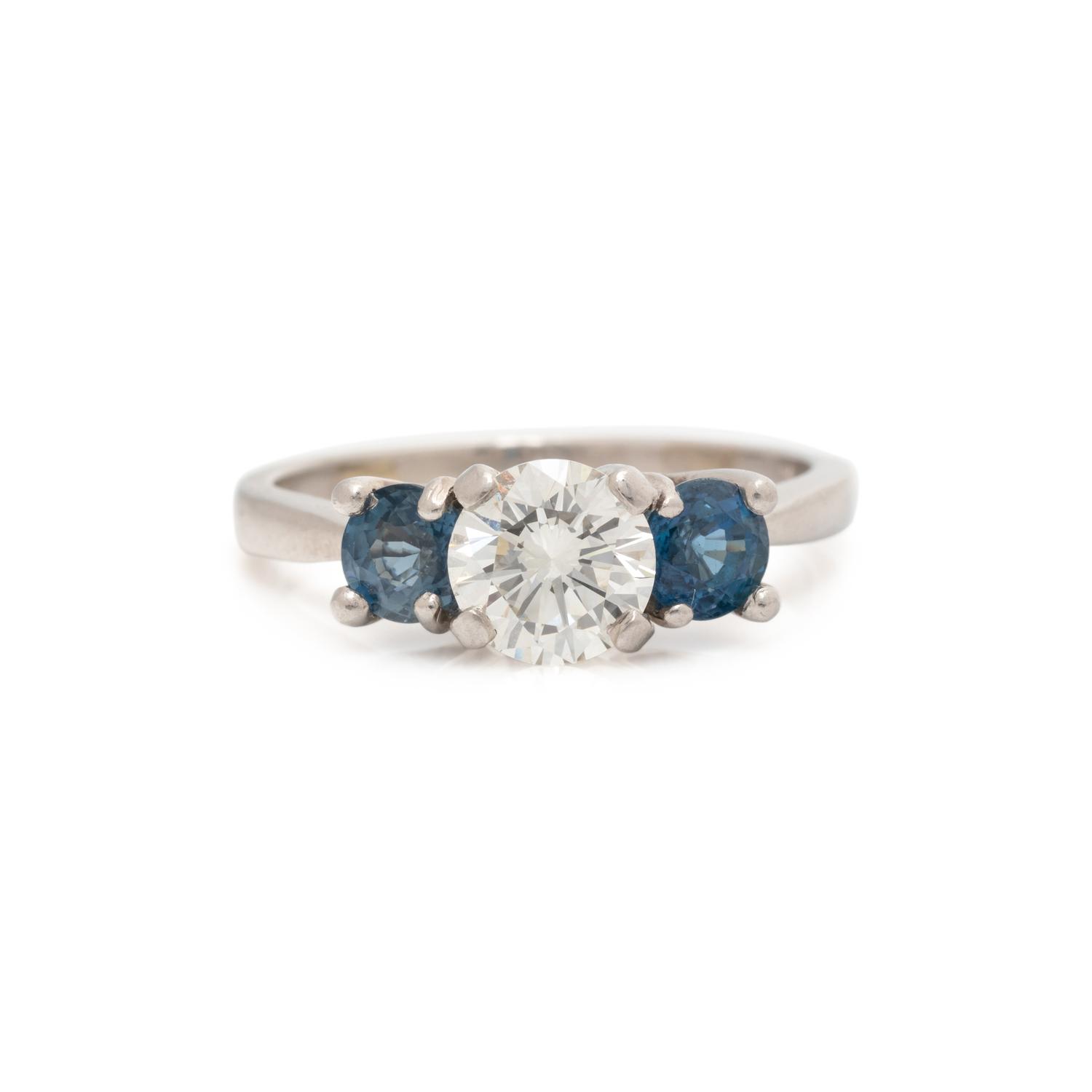 DIAMOND AND SAPPHIRE RING
