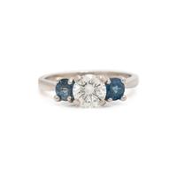 DIAMOND AND SAPPHIRE RING