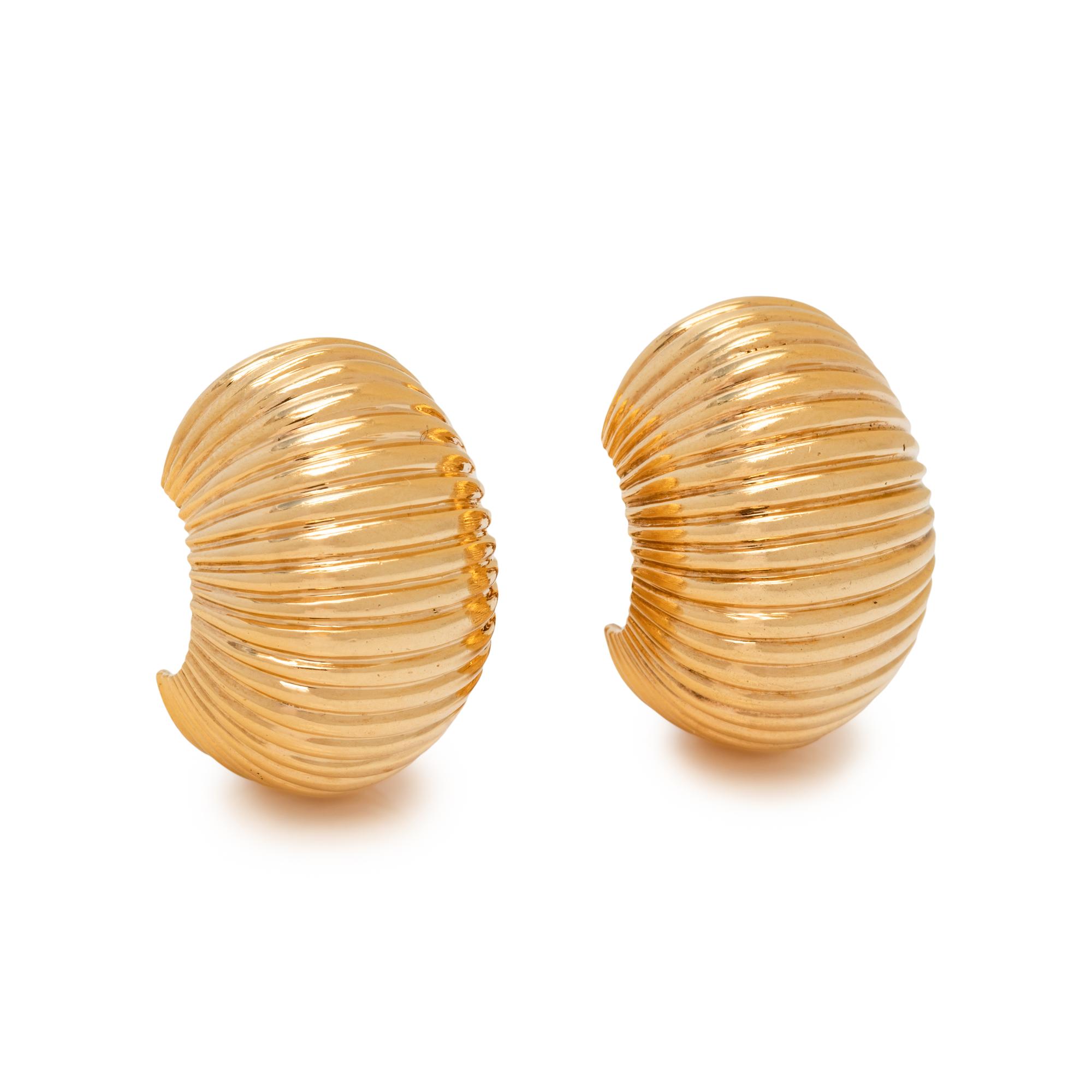 CARTIER, YELLOW GOLD EARCLIPS