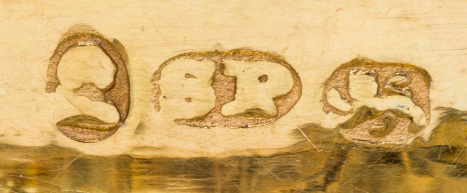 A George III Silver Vinaigrette, Samuel Pemberton, Birmingham, 1790, the lid centered with two birds atop a floral spray.