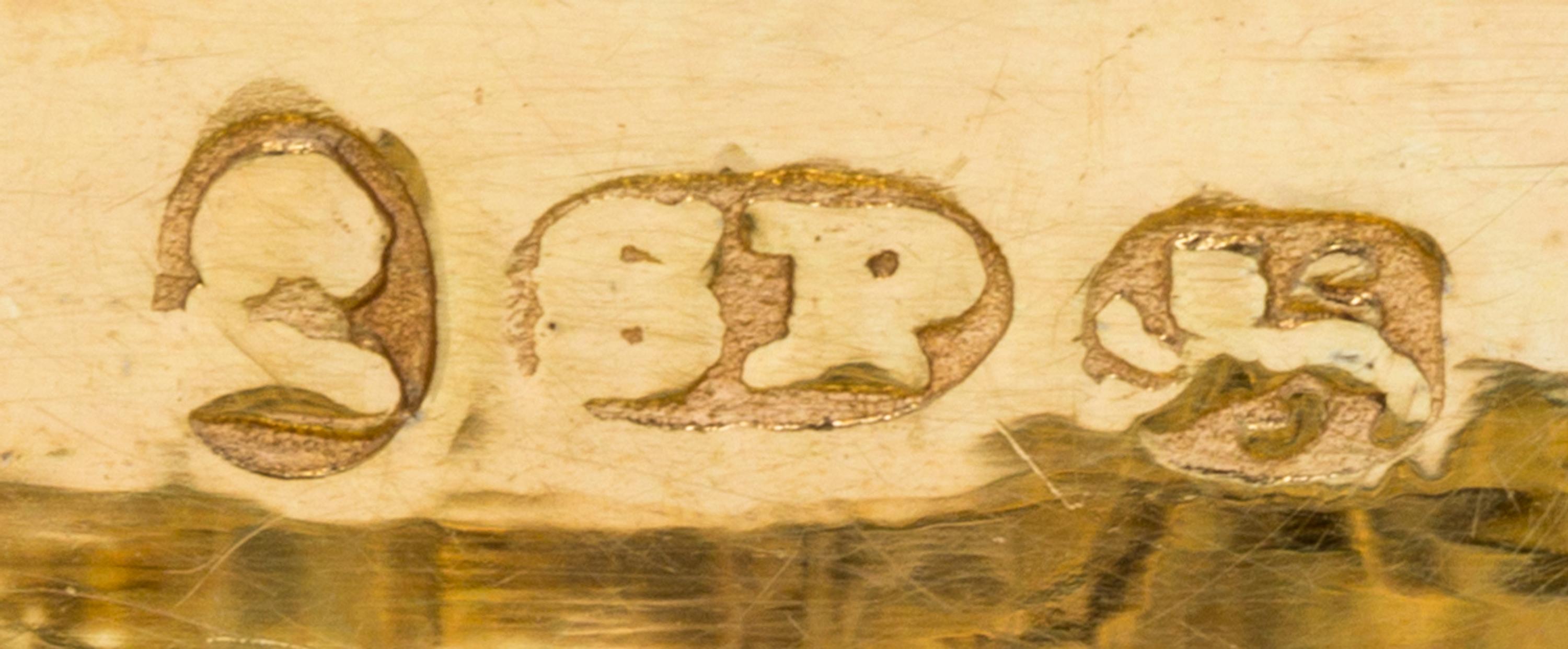 A George III Silver Vinaigrette, Samuel Pemberton, Birmingham, 1790, the lid centered with two birds atop a floral spray.