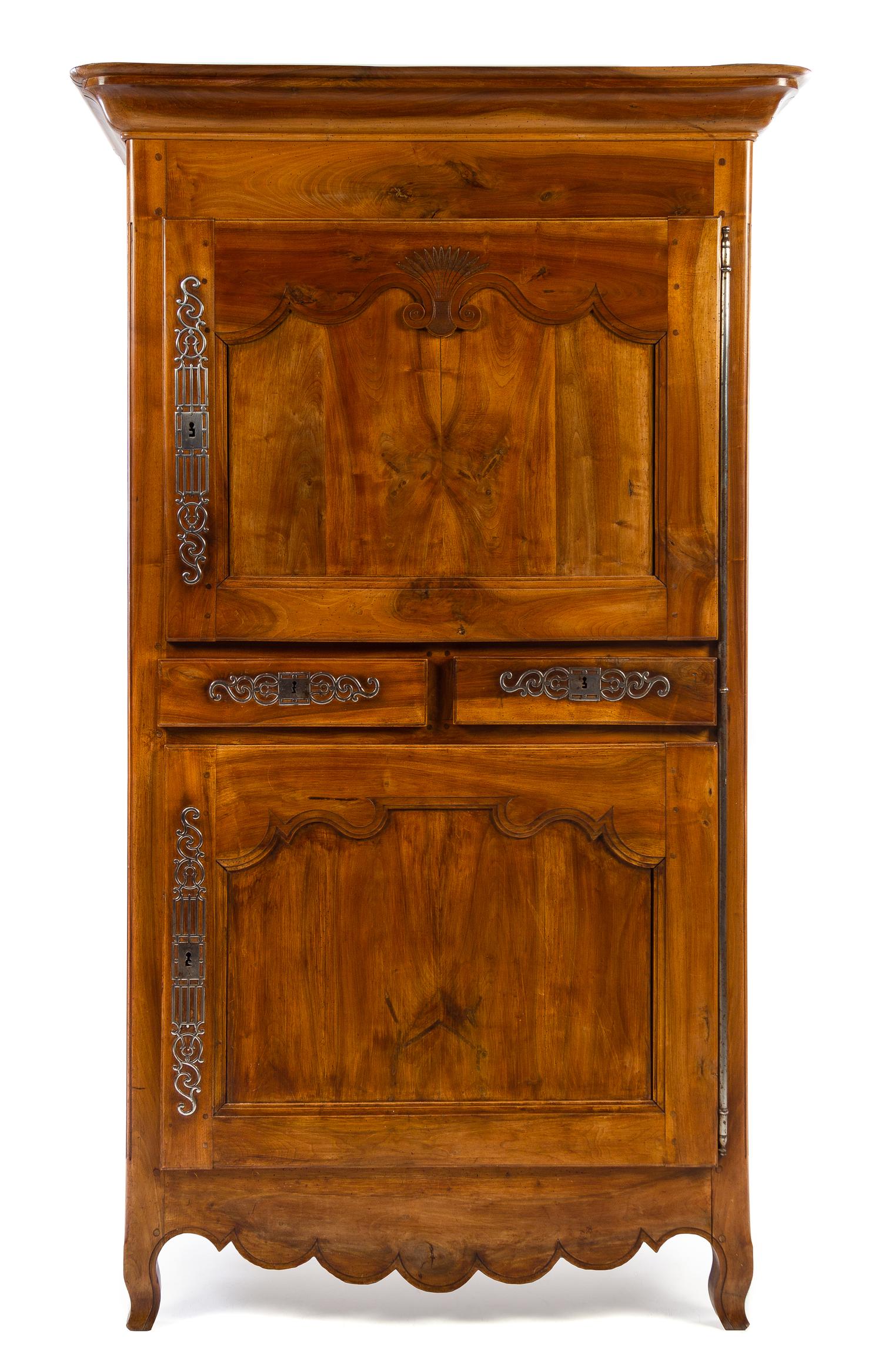 A Louis Philippe Walnut Cabinet Height 79 1/2 x width 40 x depth 24 inches. — 19TH CENTURY