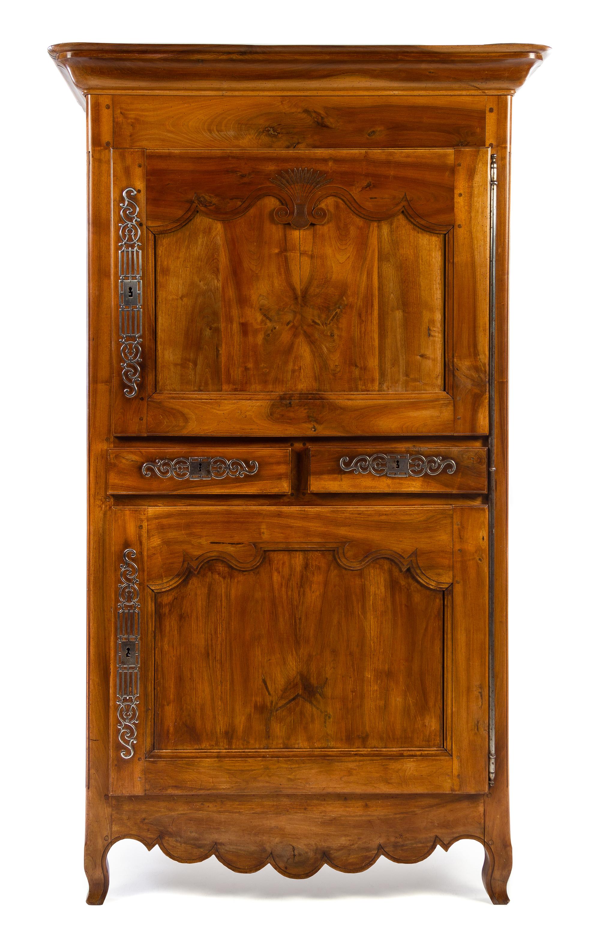A Louis Philippe Walnut Cabinet Height 79 1/2 x width 40 x depth 24 inches. — 19TH CENTURY