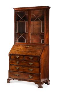 A George III Mahogany Secretary Bookcase Height 91 x width 44 x depth 22 1/2 inches. — LATE 18TH CENTURY