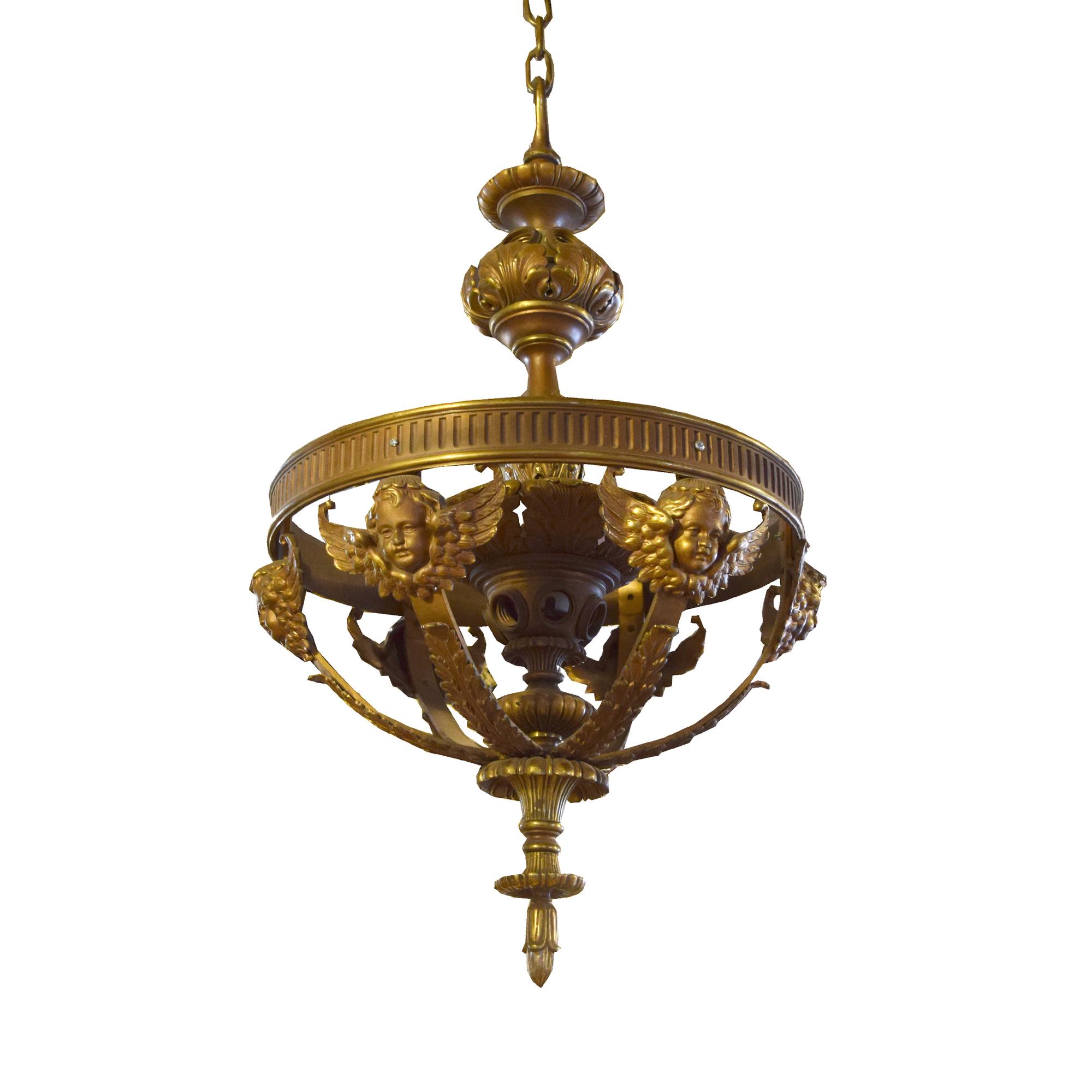 A Bronze Light Fixture from a Theater 19" W x 19" D x 32" H — United States, Circa 1920