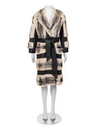Fox Fur and Leather Belted Coat, 1980-2000s