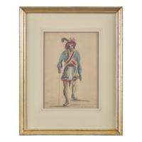 American School, 19th Century — A Pair of Seminole Drawings, 1854