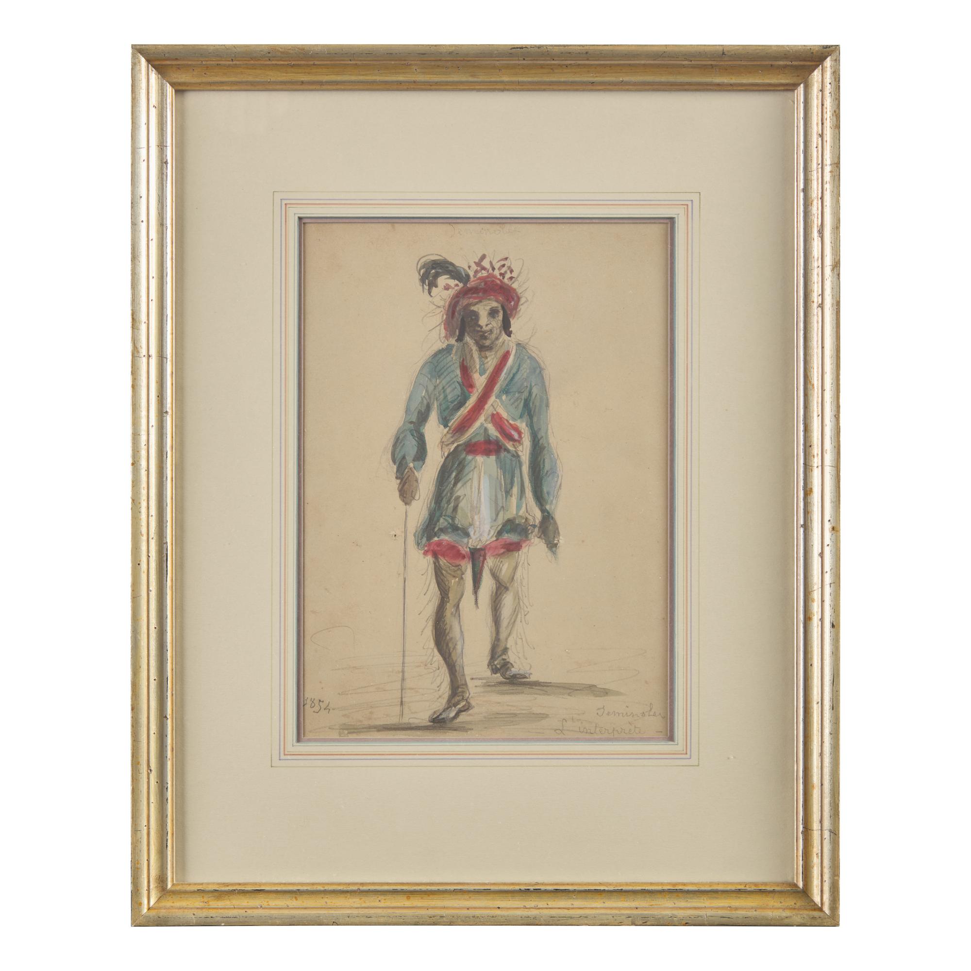 American School, 19th Century — A Pair of Seminole Drawings, 1854