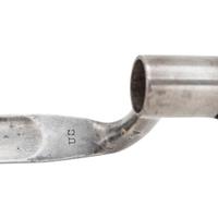 Two US Model 1851 Cadet Socket Bayonets, 1 Browned & 1 Bright with Scabbard