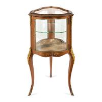 A Louis XV Style Polychrome Painted and Gilt-Bronze Mounted Vitrine