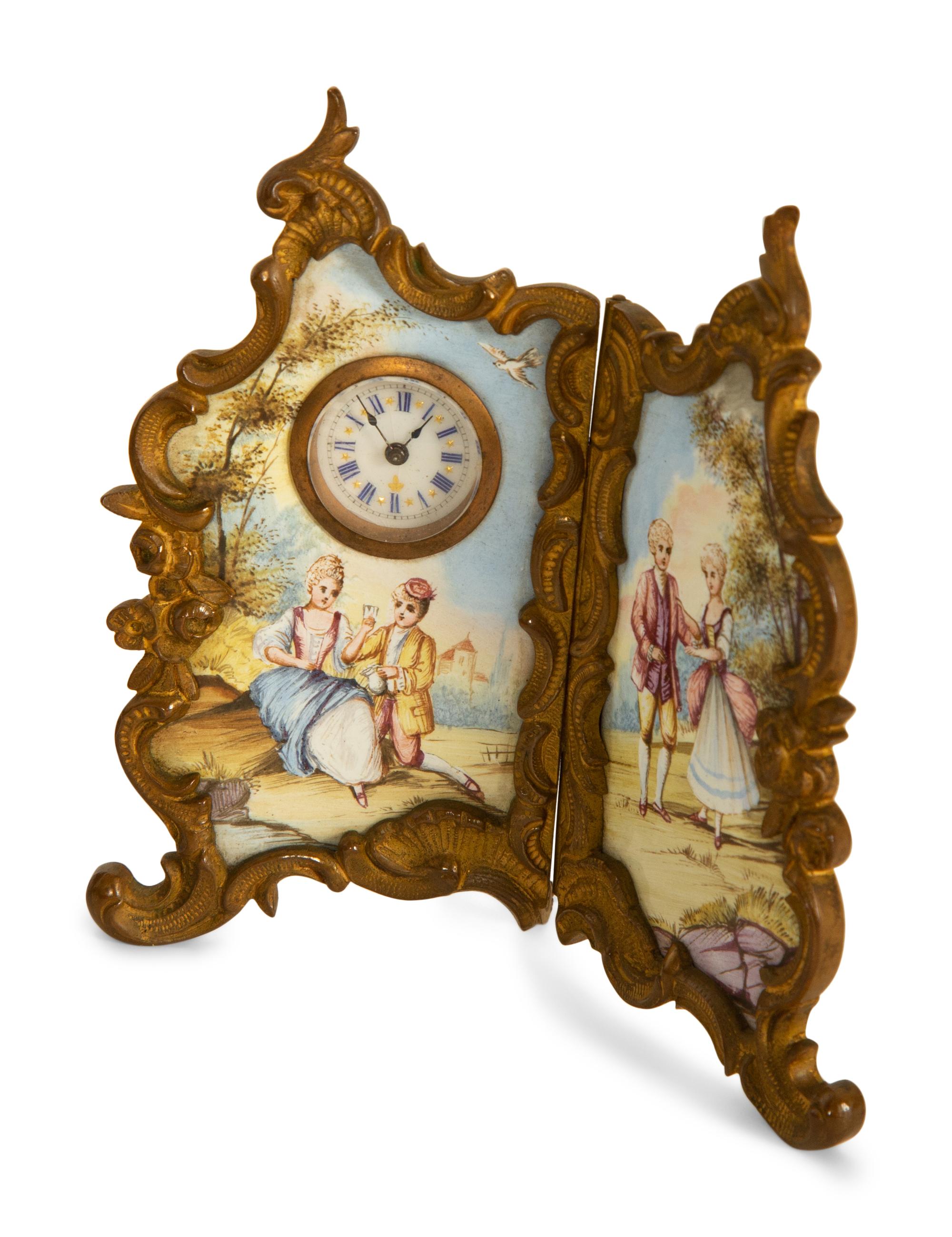 Seven Viennese Enamel Miniature Furniture Pieces — 19th Century