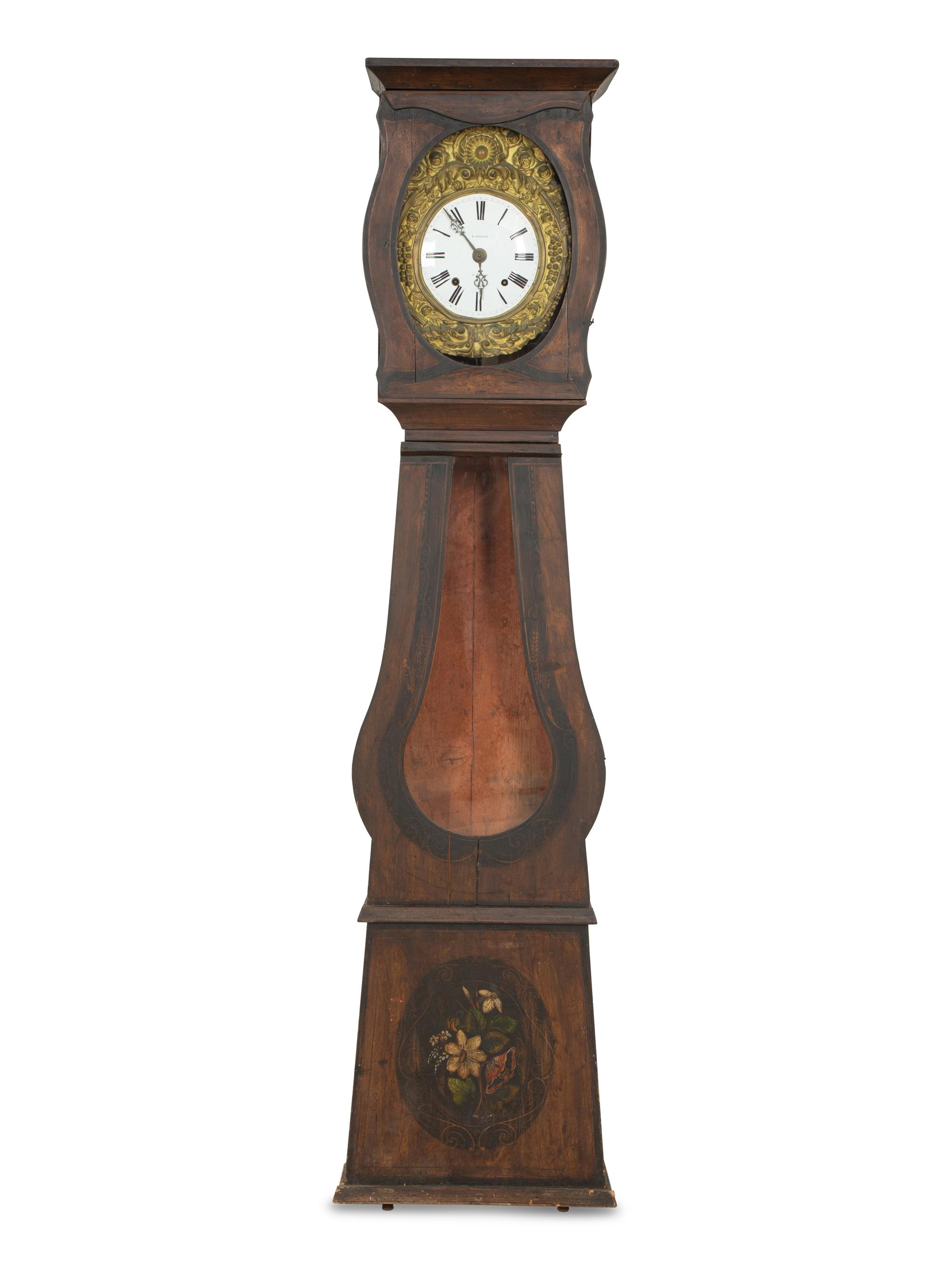 A French Polychrome Painted Comtoise Clock