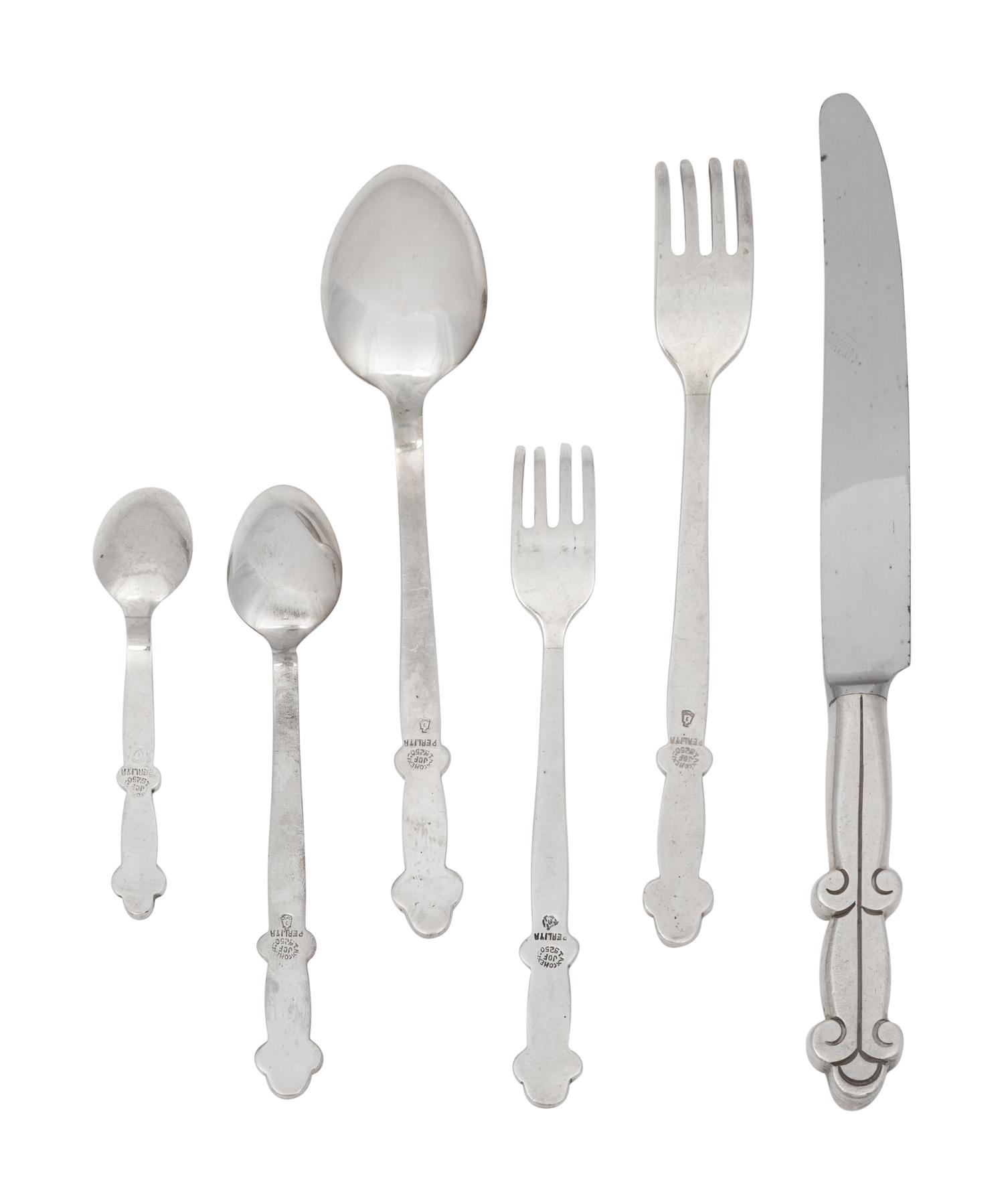 A Mexican Silver Flatware Service