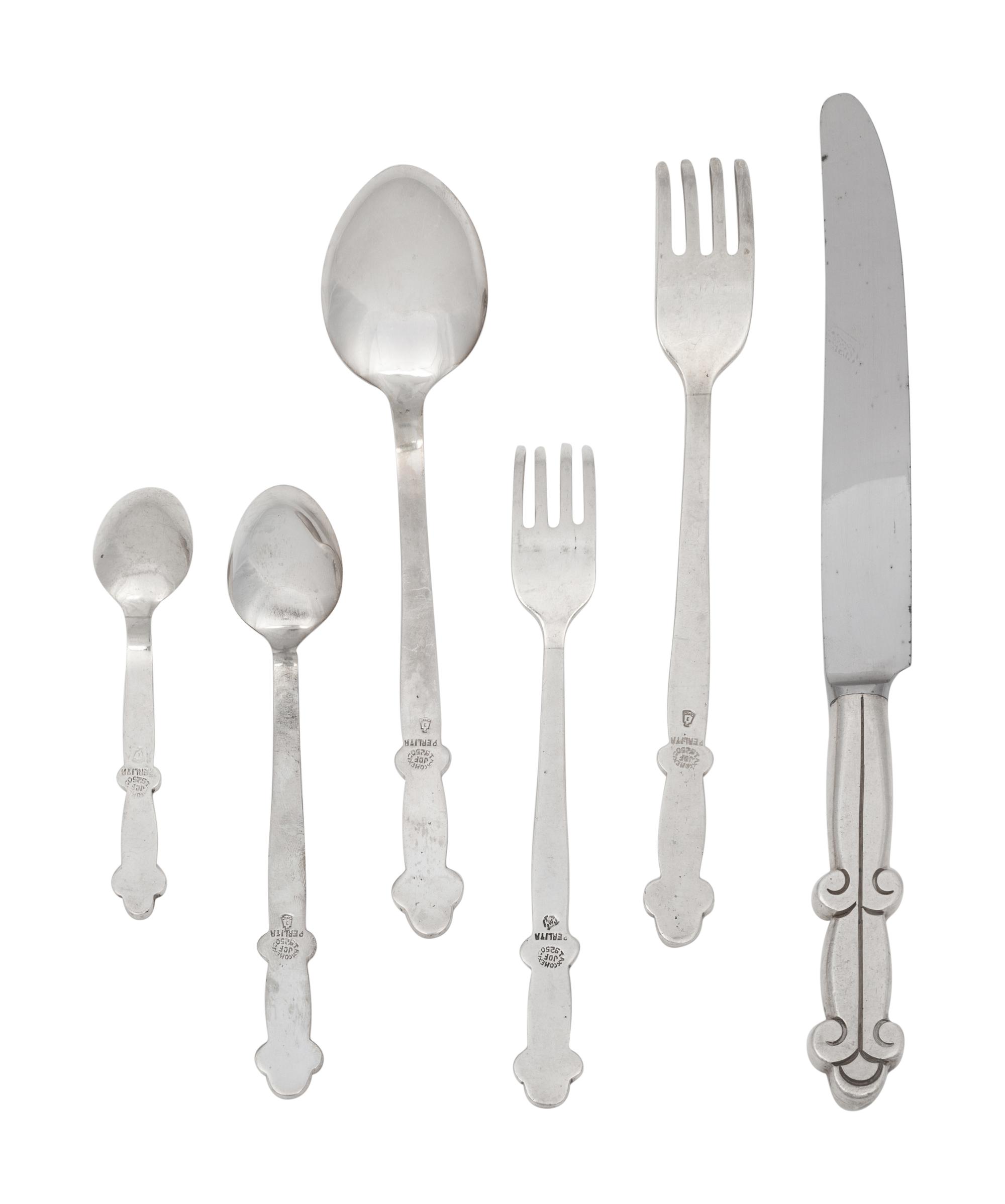 A Mexican Silver Flatware Service