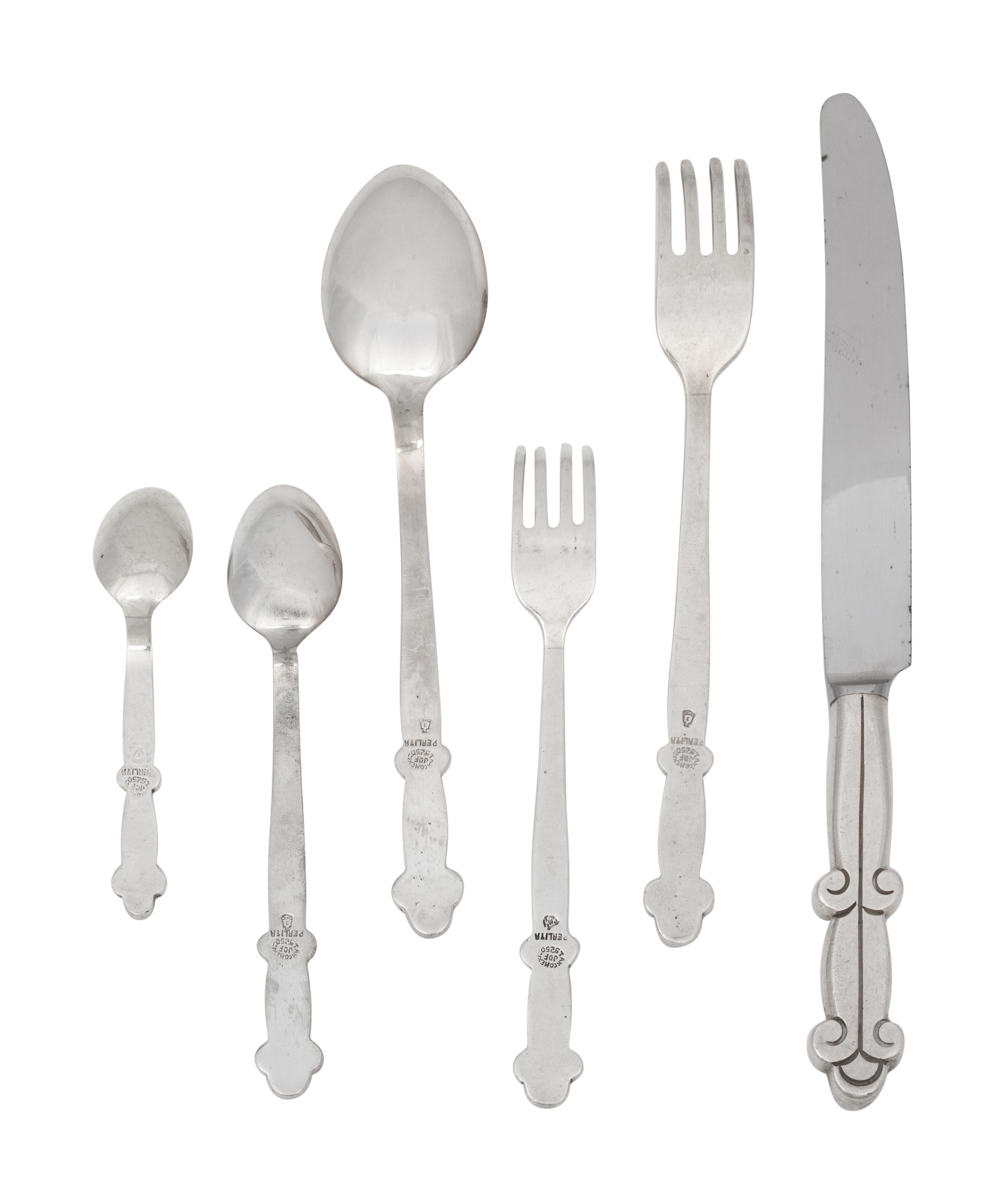 A Mexican Silver Flatware Service