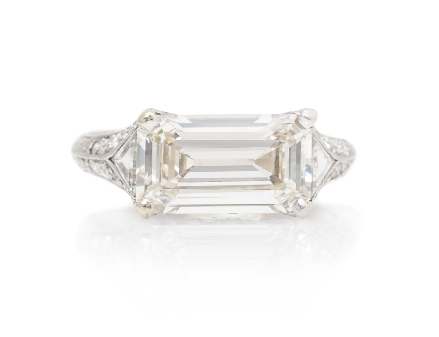 An Art Deco Platinum and Diamond Ring, 2.50 dwts.