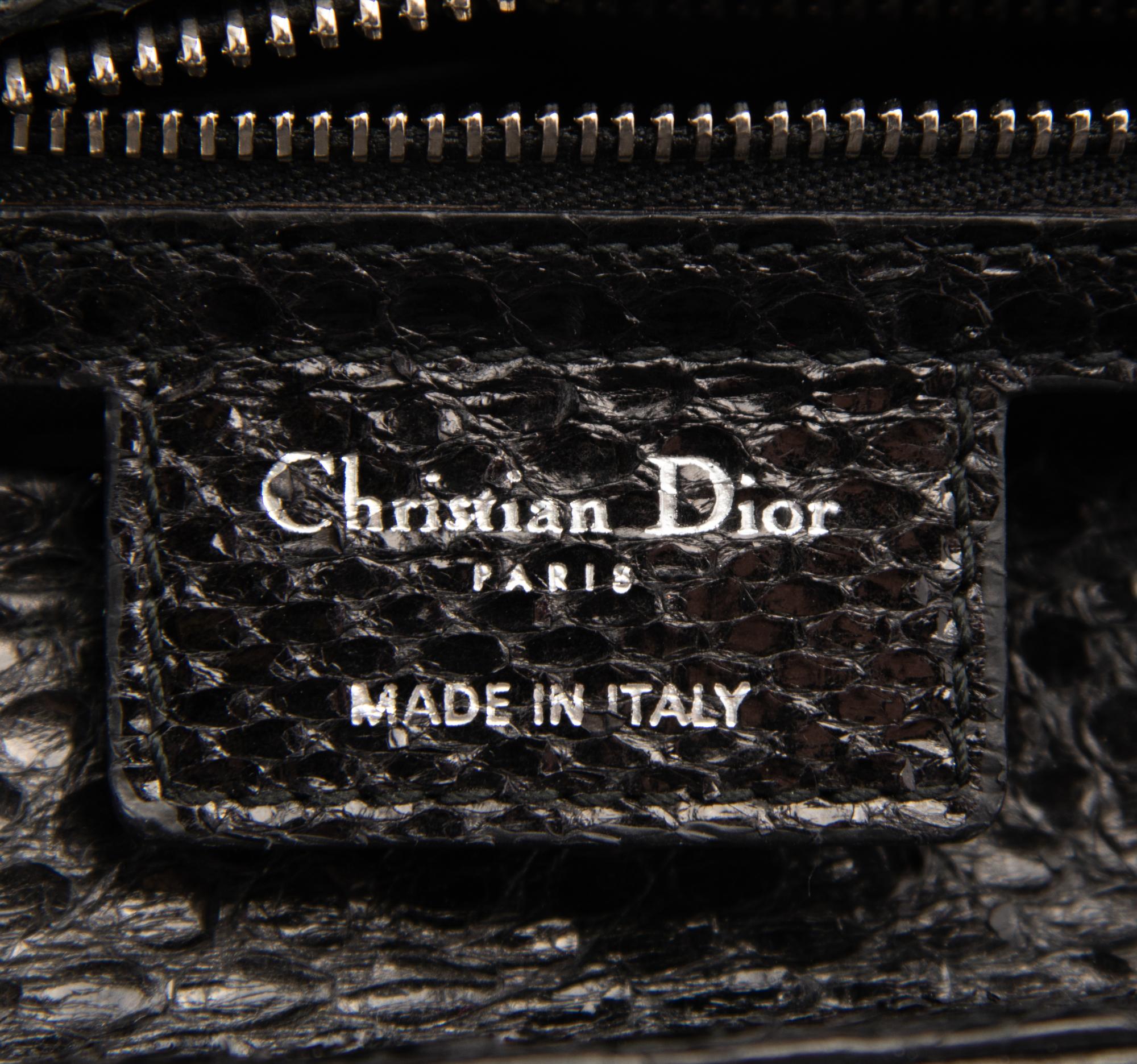 Christian Dior Black Python Medium Lady Dior Bag, 2011