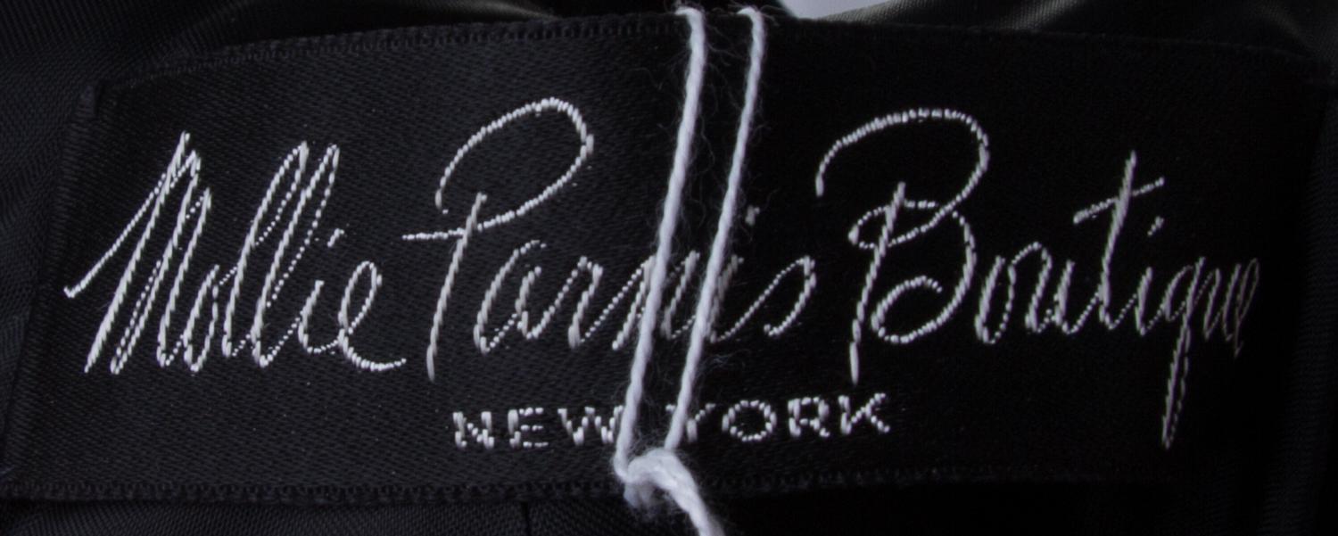 A Mollie Parnis Black Velvet Gown, Size 8.