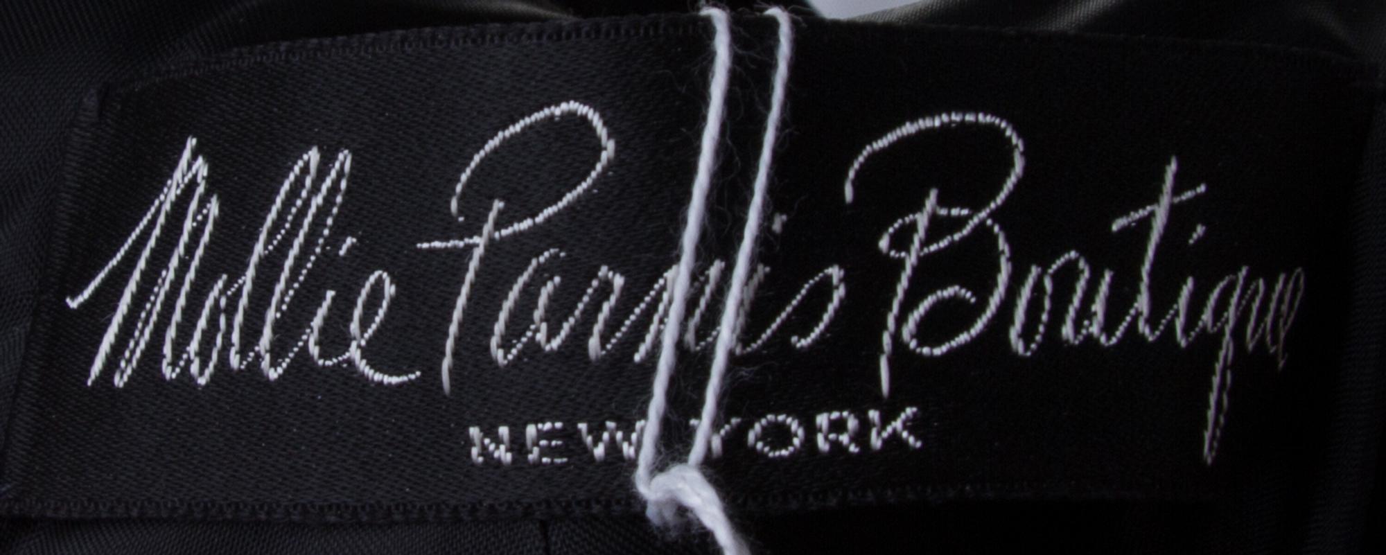 A Mollie Parnis Black Velvet Gown, Size 8.