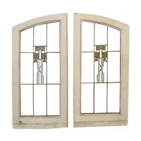 A Pair of George Maher Windows from the Morse House, Glencoe, IL. 16.5" W x 1.5" D x 35.5" H — United States, 1906
