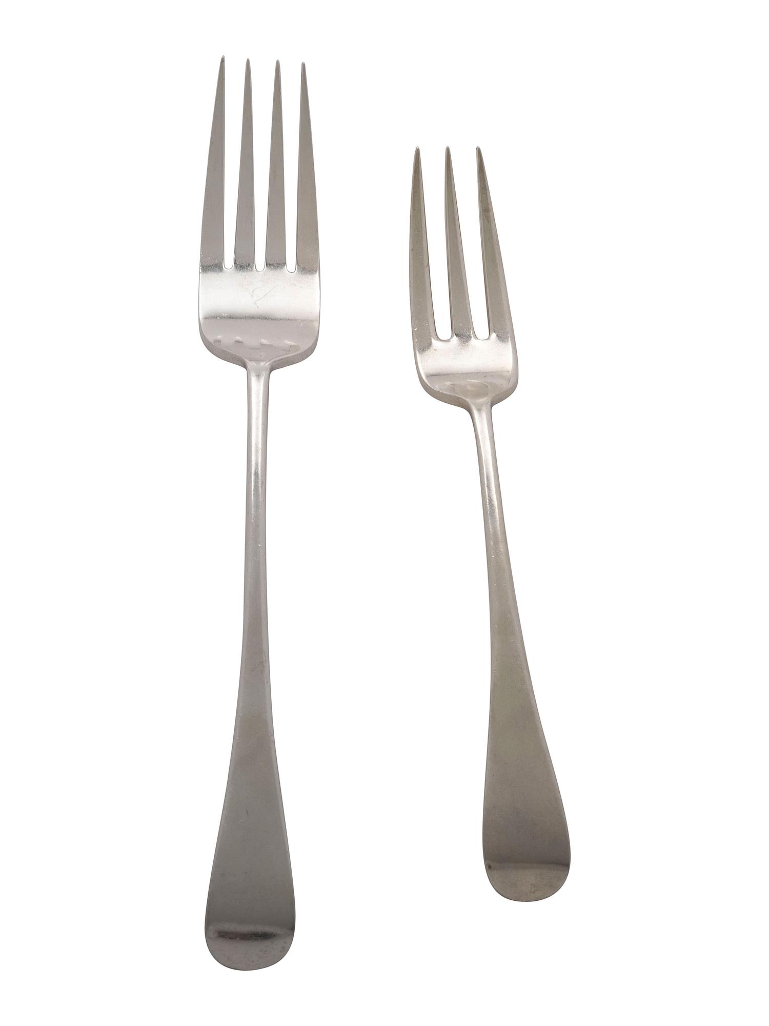 Two English Silver Serving Forks