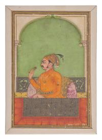 A Small Profile Portrait Painting of Raja Sujan Singh of Bikaner in a Jharokha , Bikaner, Rajasthan, India, 18th/19th Century