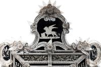 A Venetian Blown and Etched Glass Mirror