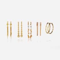 A Collection of Designer Gold Earrings Gucci, Roberto Coin
