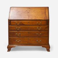 A Chippendale carved tiger maple slant-front desk New England, late 18th century