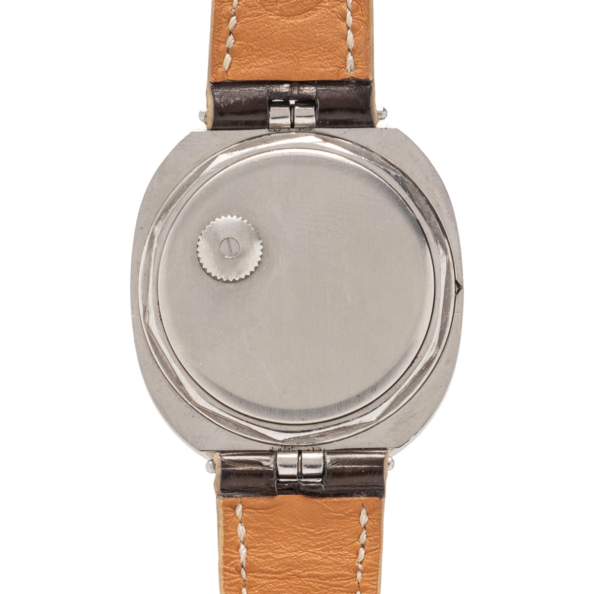PATEK PHILIPPE, REF. 3580 STAINLESS STEEL 'BACK WIND' WATCH