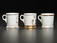 Three Cyclist's Fraternal Porcelain Shaving Mugs