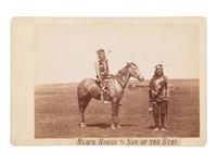 BARRY, David F. (1854-1934), photographer. Cabinet Card of two Arikara men, Black Horse and Son of the Star.