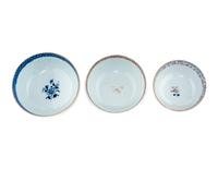 Three Chinese Export Famille Rose Porcelain Bowls