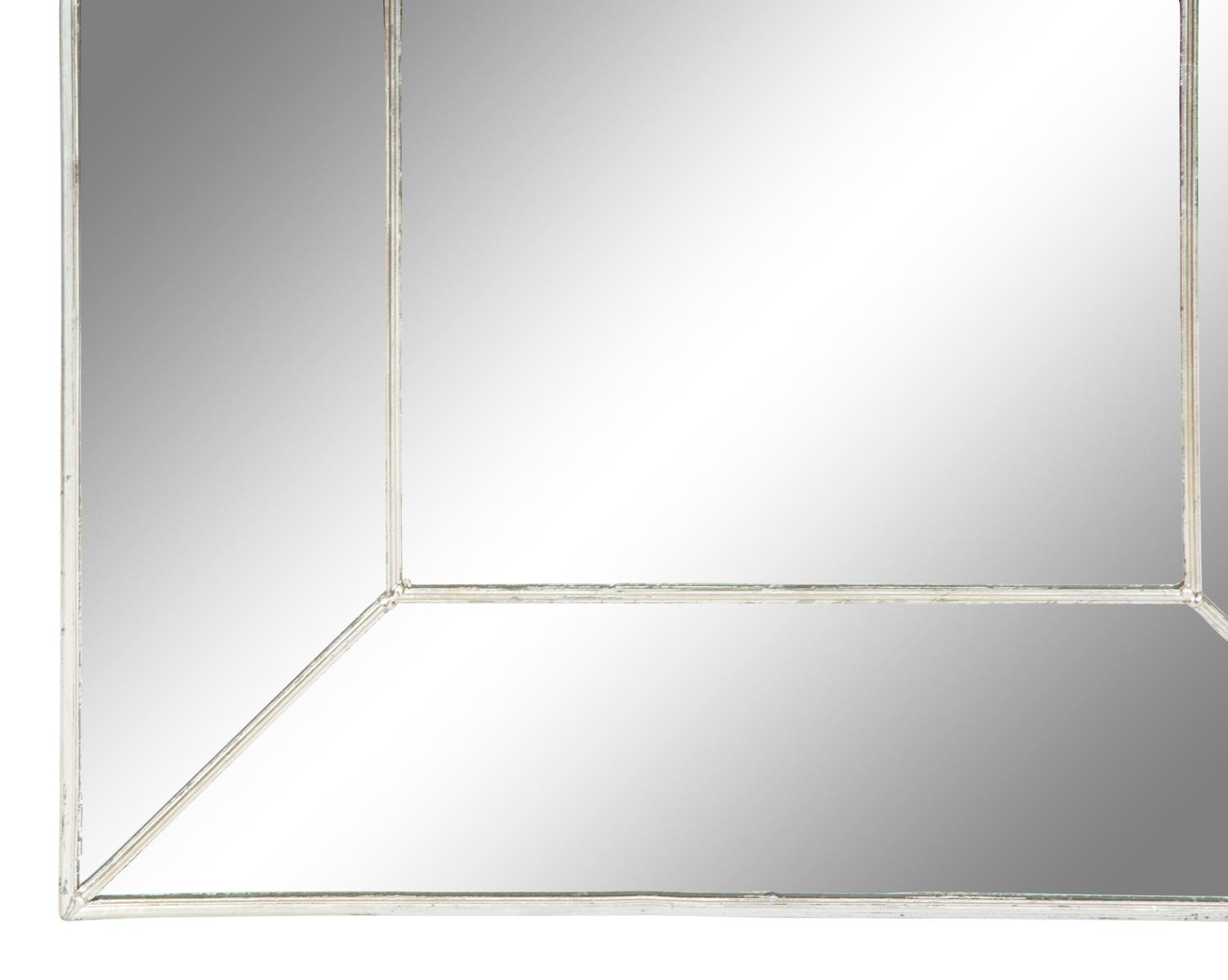 A Pair of Carol Canner for Carver's Guild Colonial Arch Silver Gilt Metal Framed Mirrors