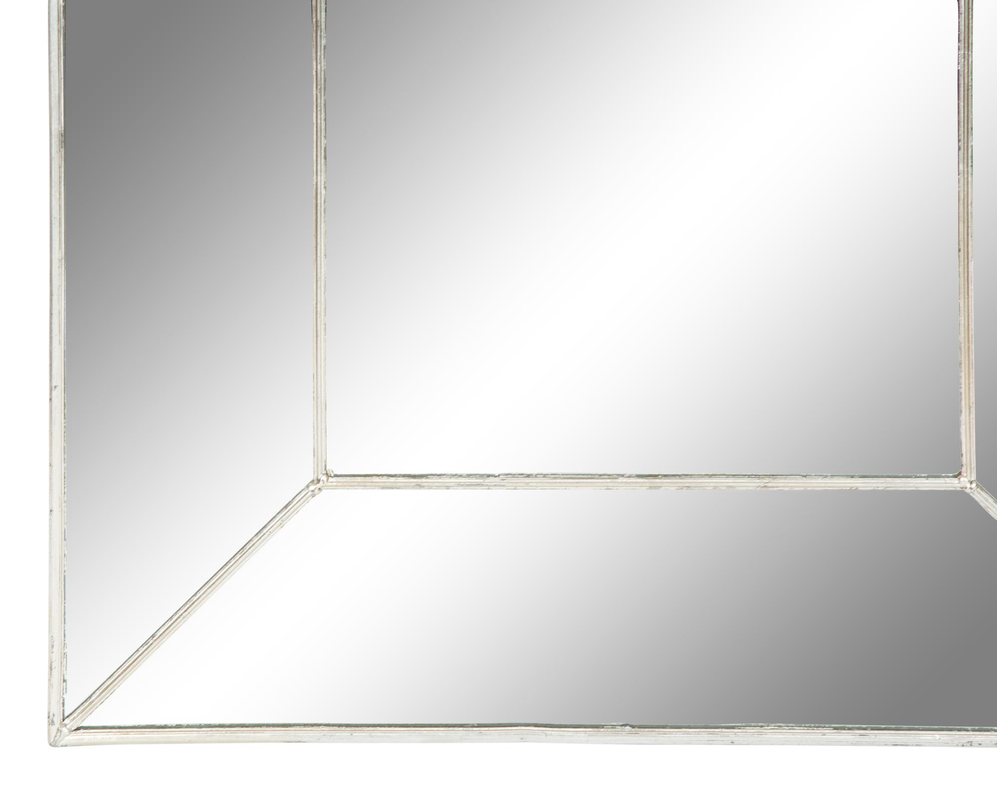 A Pair of Carol Canner for Carver's Guild Colonial Arch Silver Gilt Metal Framed Mirrors