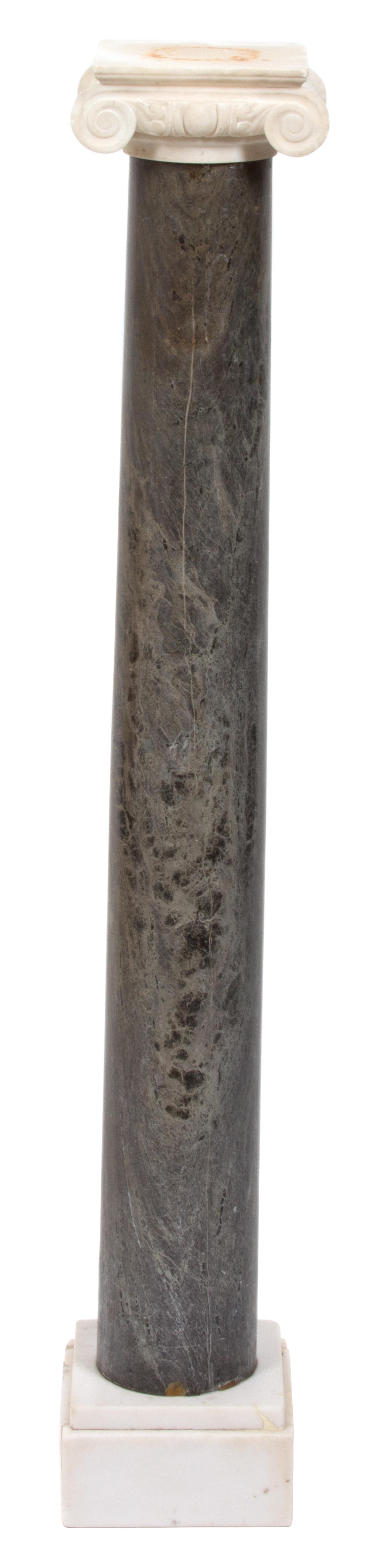 A Continental Green and White Marble Pedestal Height 43 1/2 inches. — 20TH CENTURY
