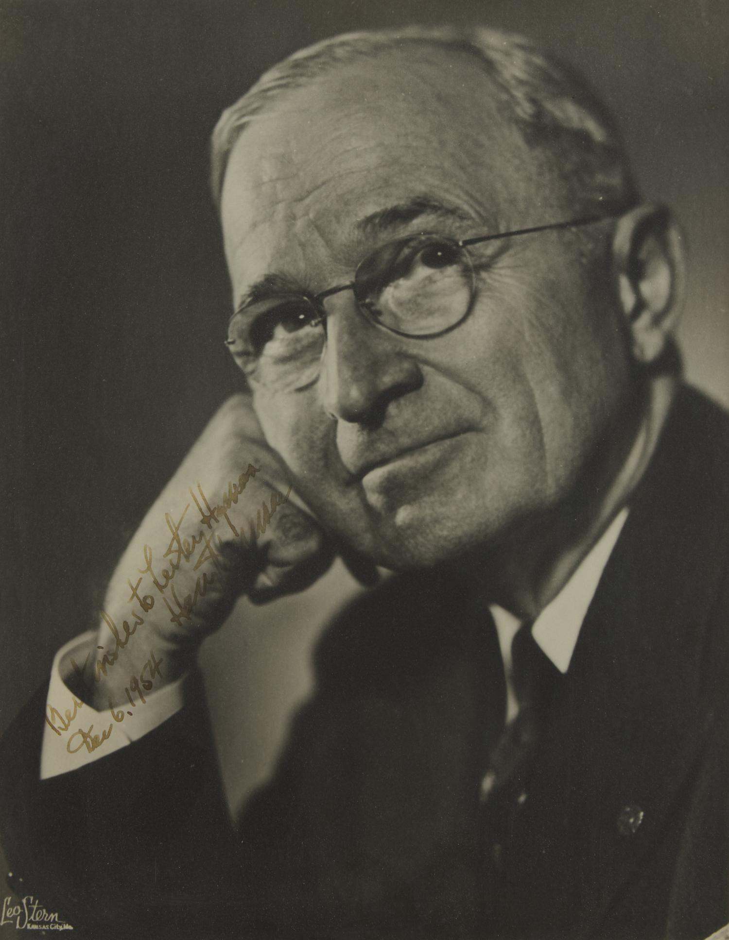 [Presidential] Truman, Harry. Inscribed Photograph