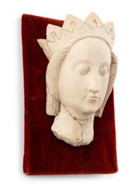 An English Alabaster Head of a Woman
