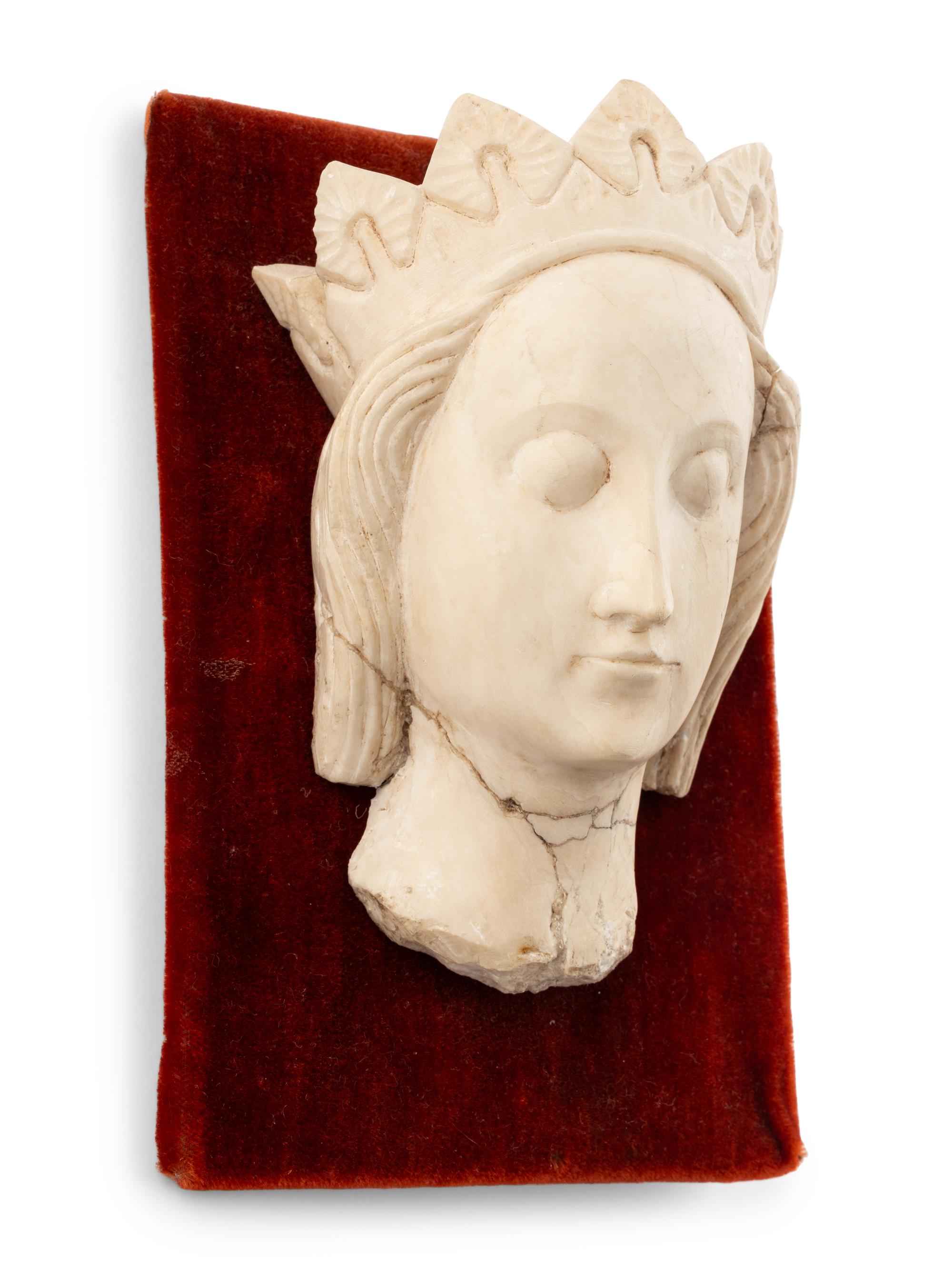 An English Alabaster Head of a Woman