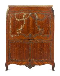A Louis XV Style Gilt Bronze Mounted Marquetry Secrétaire à Abattant in the Manner of Jean-Pierre Latz